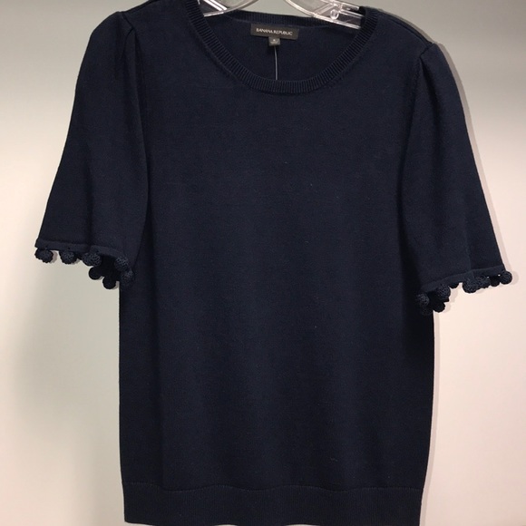 NWT Banana Republic Pom Sleeve Shirt - Picture 4 of 8